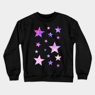 Pink Purple Ombre Galaxy Stars Crewneck Sweatshirt
